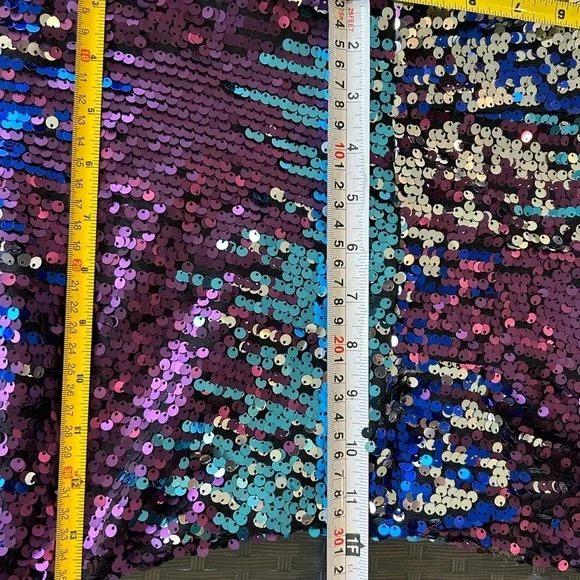 Fashion Nova Purple and Silver Sequin Dress SZ Small - Picture 7 of 14